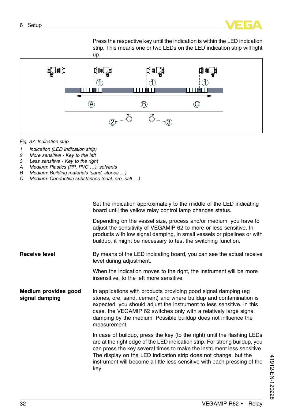 VEGA VEGAMIP R62 Receiving unit - Relay User Manual | Page 32 / 52