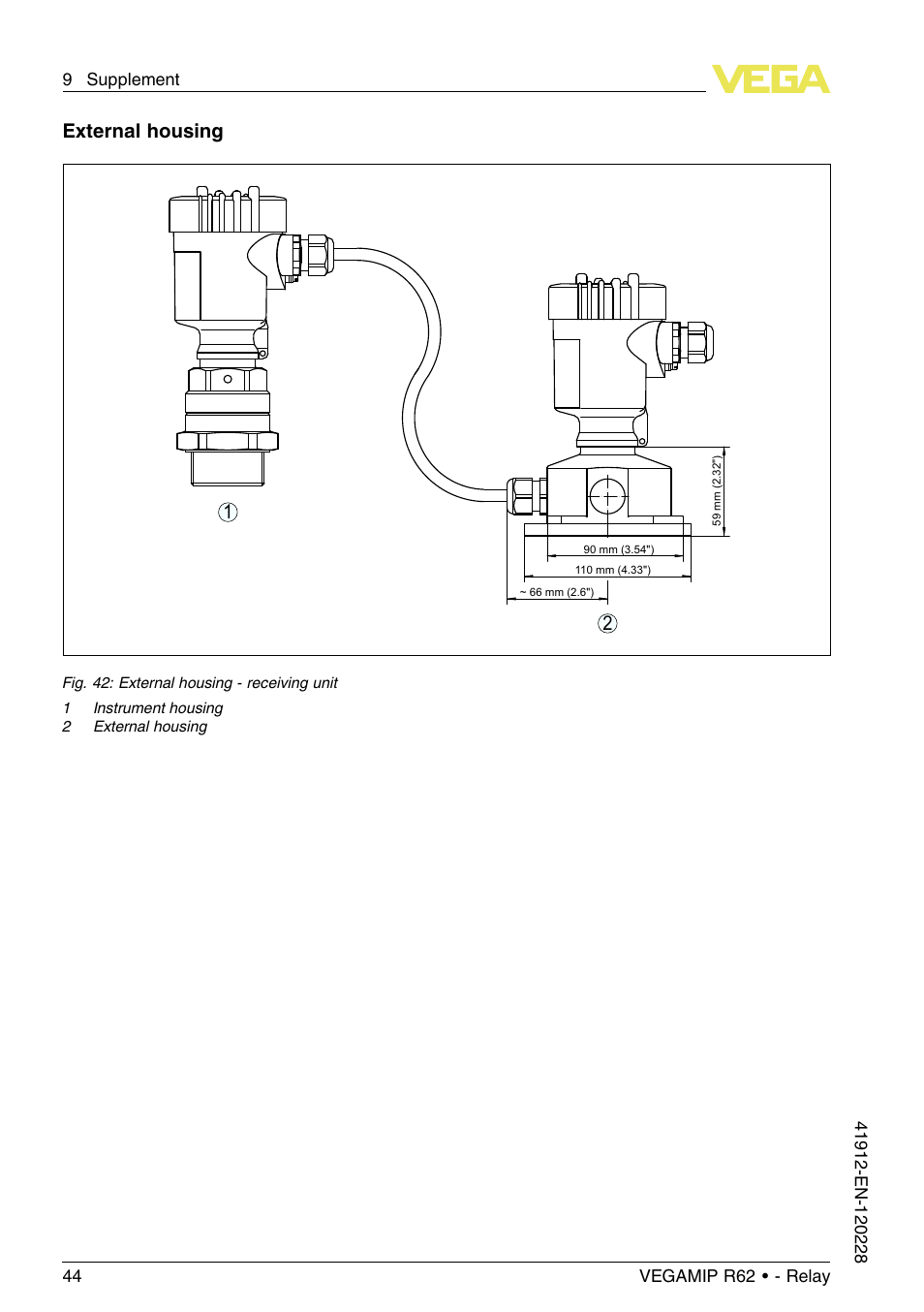 External housing | VEGA VEGAMIP R62 Receiving unit - Relay User Manual | Page 44 / 52