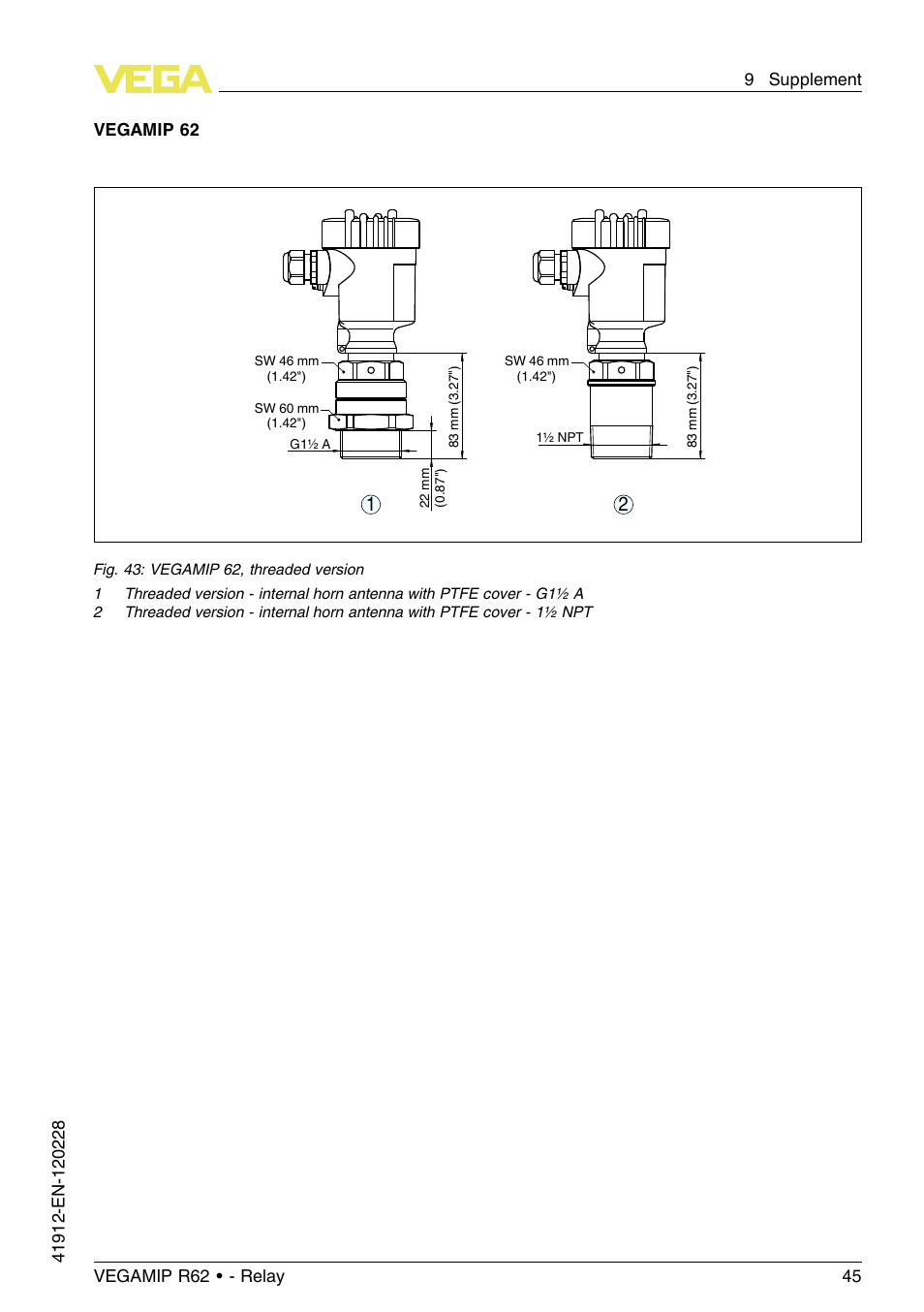 Vegamip 62 | VEGA VEGAMIP R62 Receiving unit - Relay User Manual | Page 45 / 52