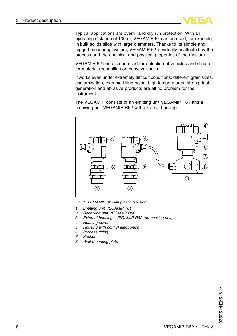 VEGA VEGAMIP R62 Receiving unit - Relay User Manual | Page 8 / 52