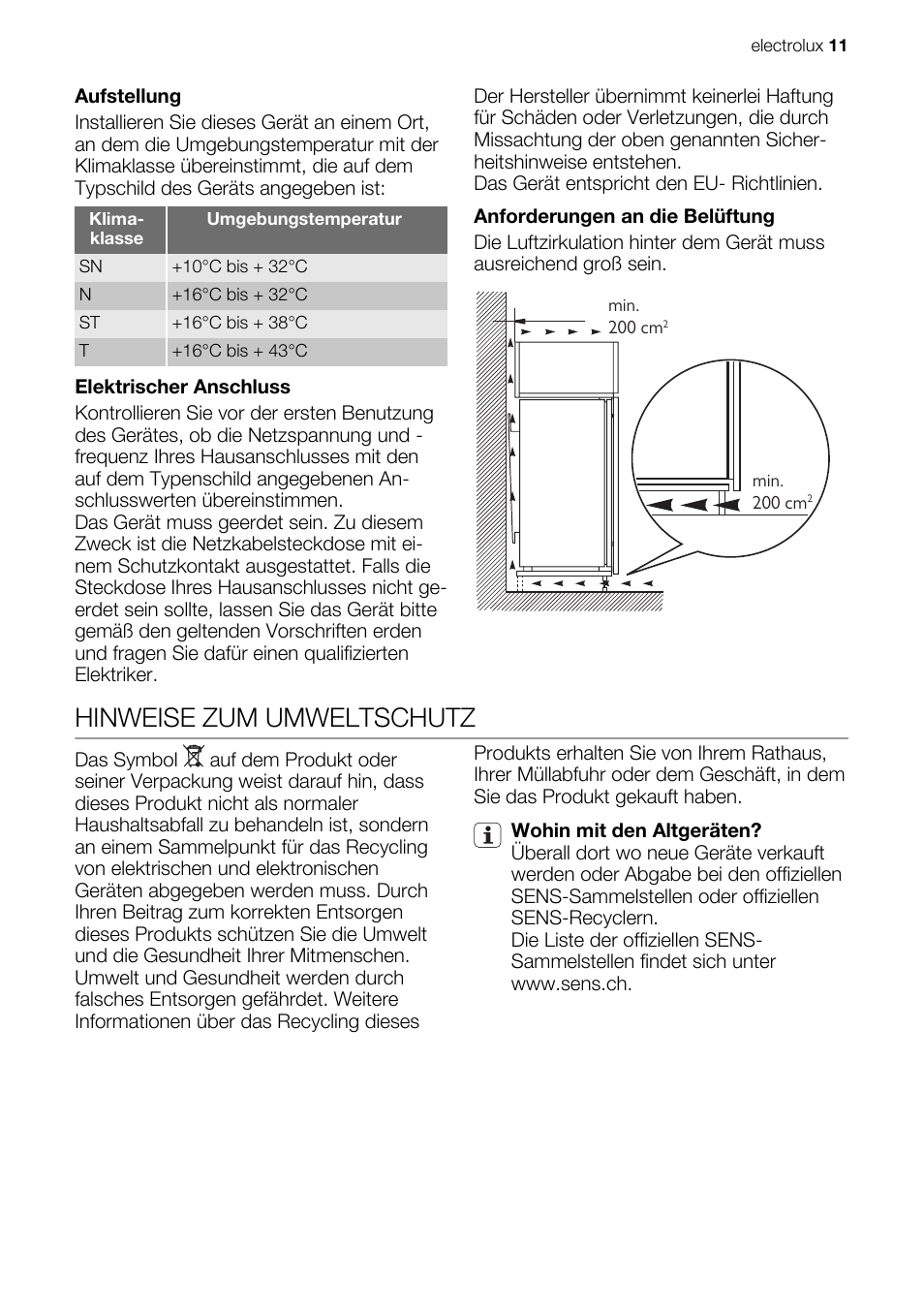 Hinweise zum umweltschutz | Electrolux IG 123020 N User Manual | Page 11 / 44