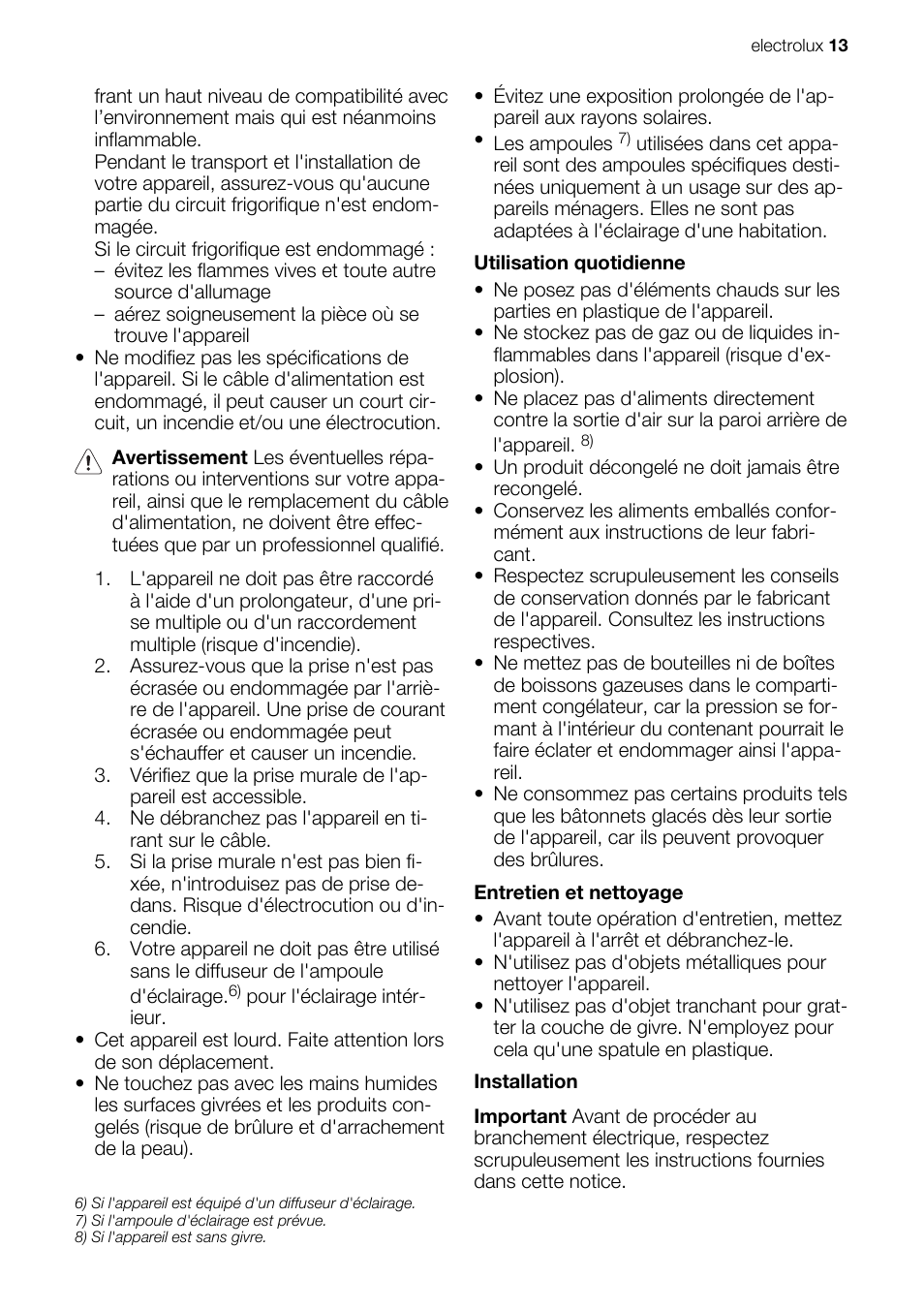 Electrolux IG 123020 N User Manual | Page 13 / 44