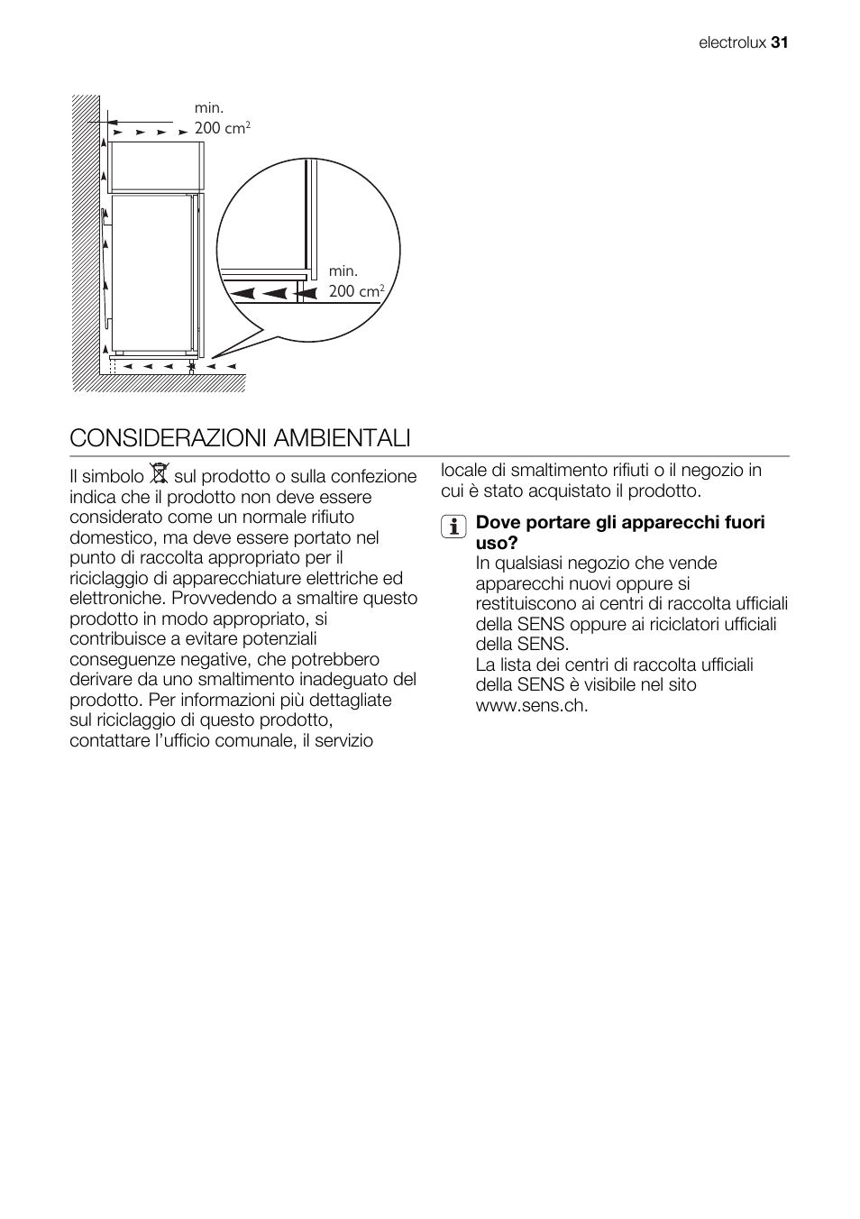 Considerazioni ambientali | Electrolux IG 123020 N User Manual | Page 31 / 44
