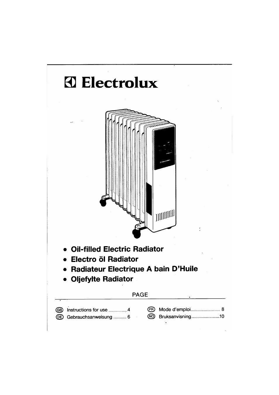 Electrolux WOR 2011 E User Manual | 6 pages