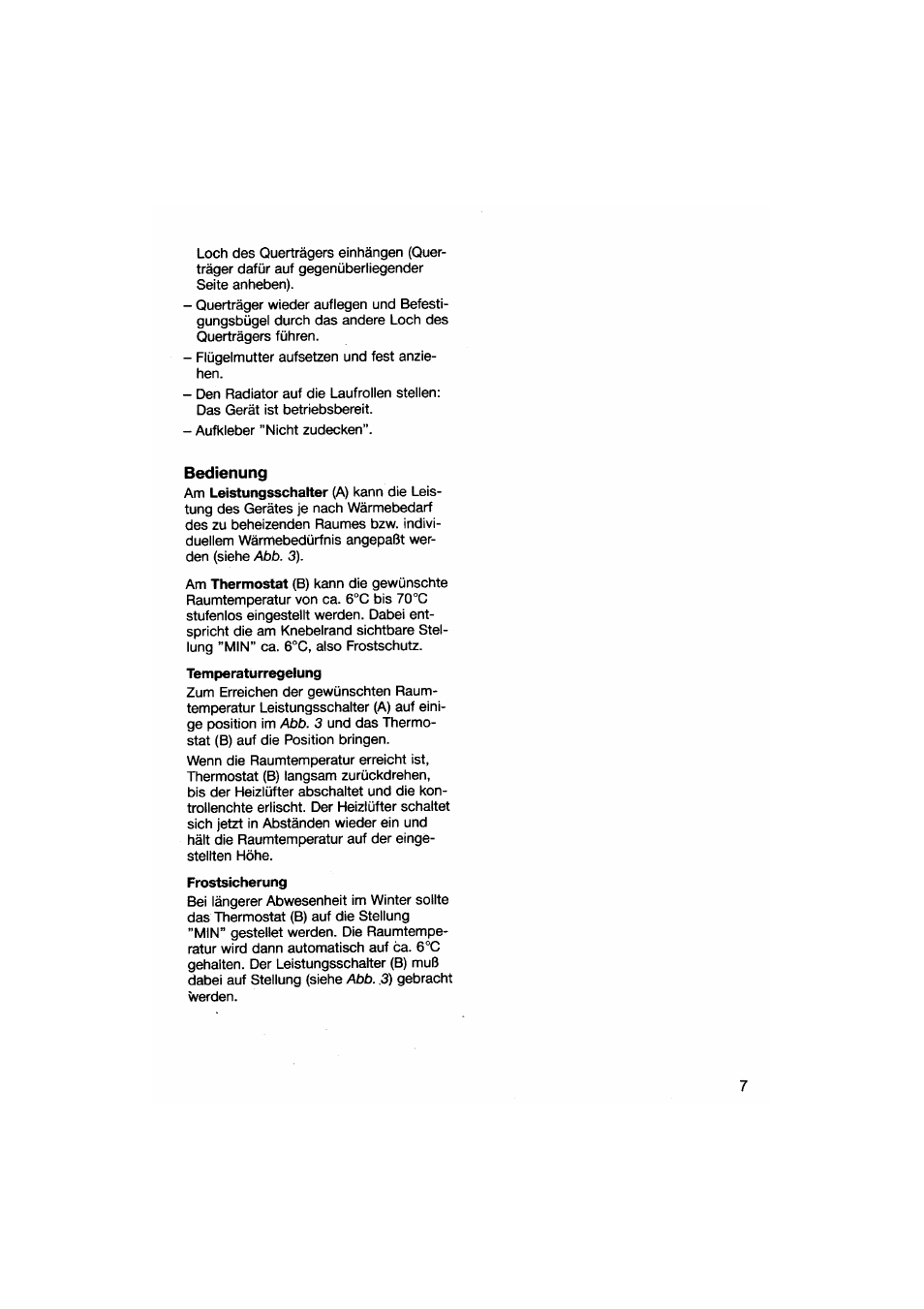 Bedienung | Electrolux WOR 2011 E User Manual | Page 5 / 6
