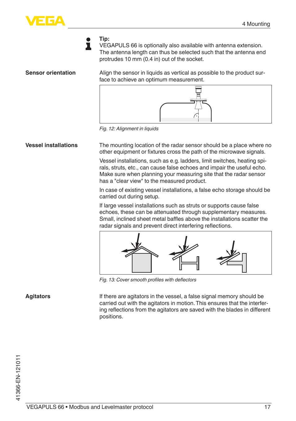 VEGA VEGAPULS 66 (≥ 2.0.0 - ≥ 4.0.0) Modbus and Levelmaster protocol User Manual | Page 17 / 84