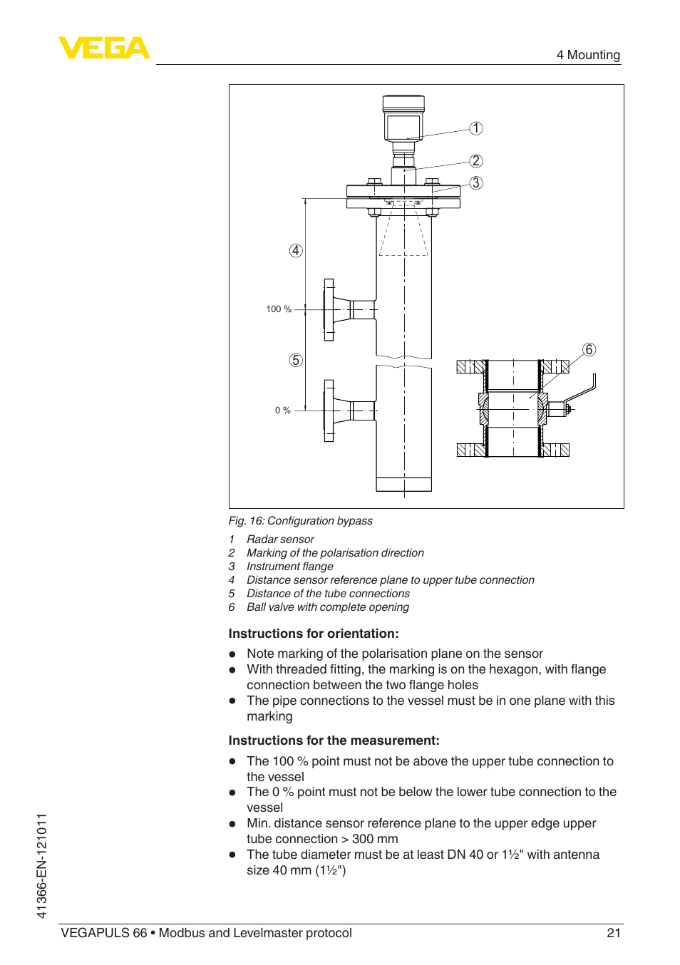 VEGA VEGAPULS 66 (≥ 2.0.0 - ≥ 4.0.0) Modbus and Levelmaster protocol User Manual | Page 21 / 84