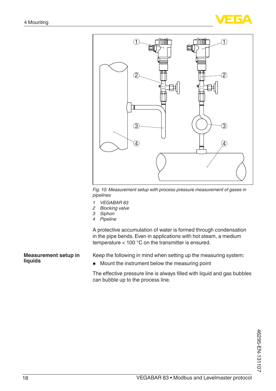 VEGA VEGABAR 83 Modbus and Levelmaster protocol - Operating Instructions User Manual | Page 18 / 96