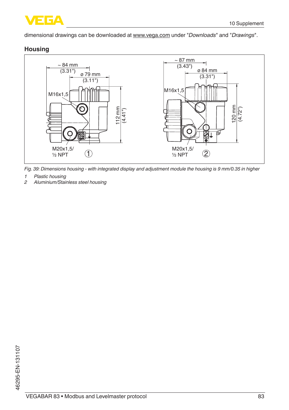 VEGA VEGABAR 83 Modbus and Levelmaster protocol - Operating Instructions User Manual | Page 83 / 96