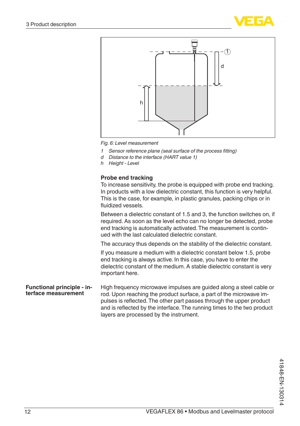 VEGA VEGAFLEX 86 Modbus and Levelmaster protocol User Manual | Page 12 / 104