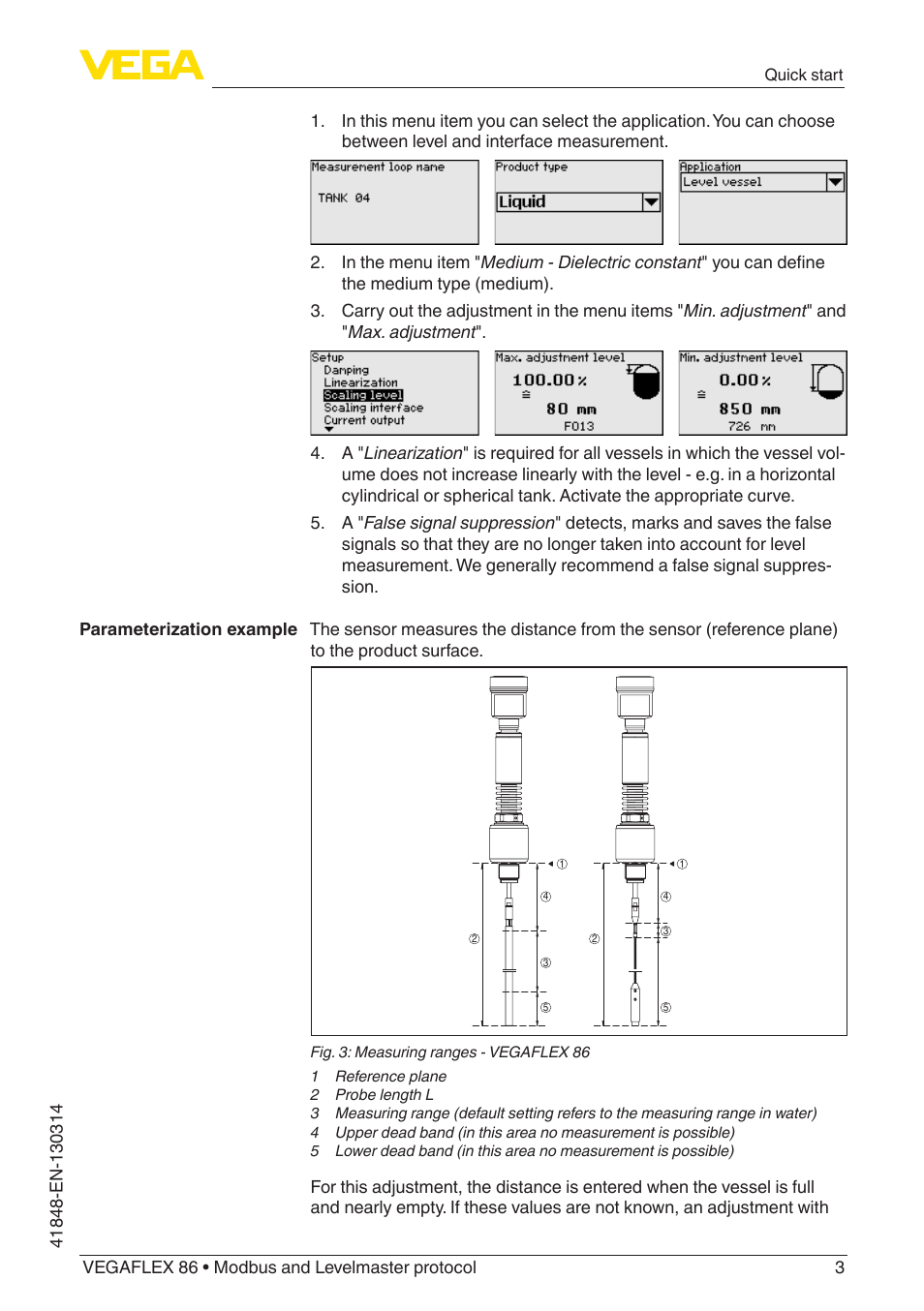 VEGA VEGAFLEX 86 Modbus and Levelmaster protocol User Manual | Page 3 / 104