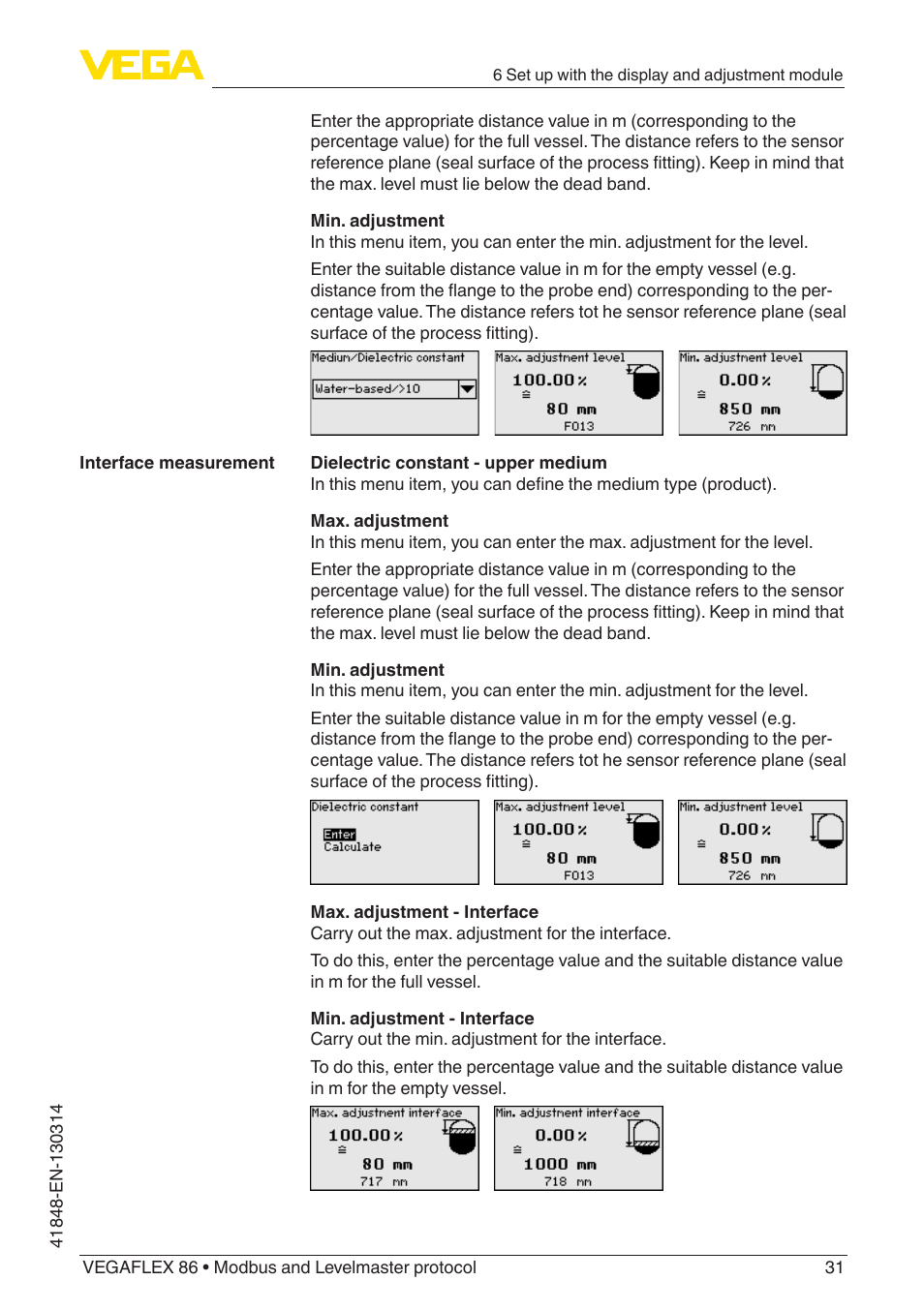 VEGA VEGAFLEX 86 Modbus and Levelmaster protocol User Manual | Page 31 / 104