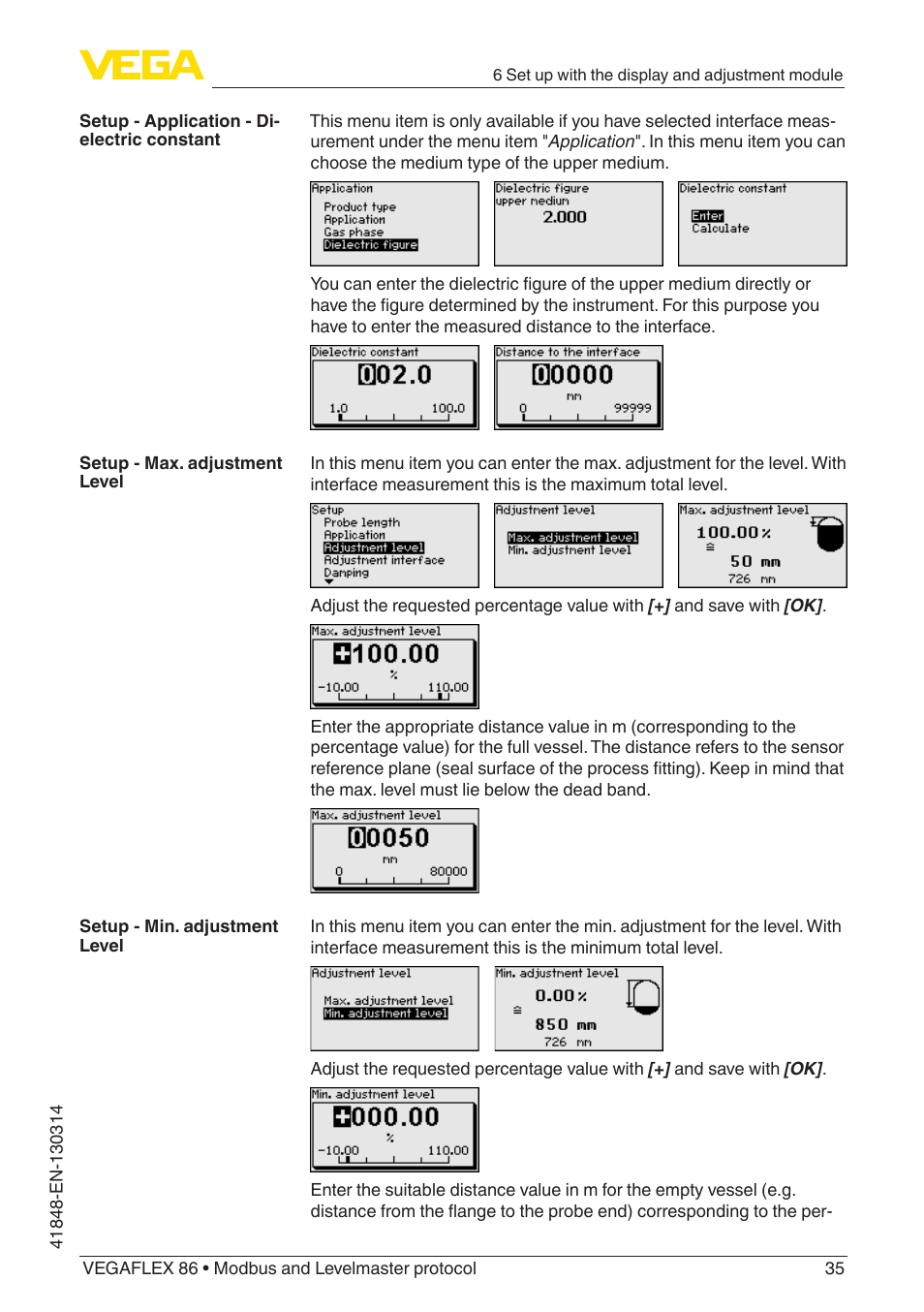 VEGA VEGAFLEX 86 Modbus and Levelmaster protocol User Manual | Page 35 / 104