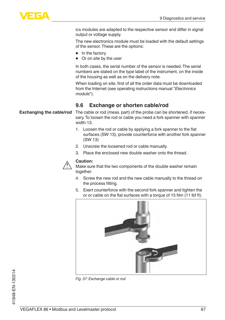 VEGA VEGAFLEX 86 Modbus and Levelmaster protocol User Manual | Page 67 / 104