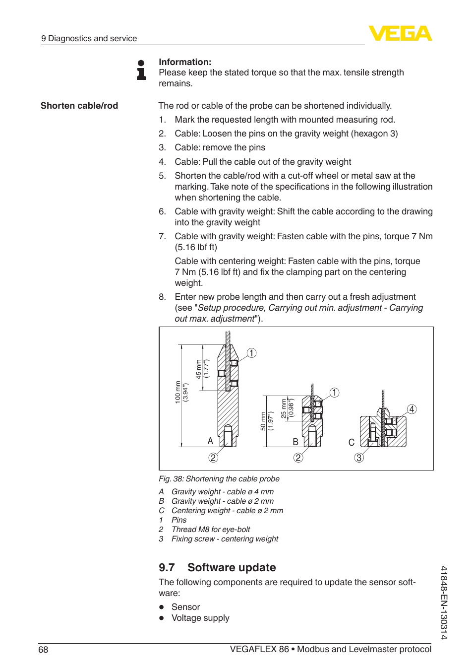 7 software update | VEGA VEGAFLEX 86 Modbus and Levelmaster protocol User Manual | Page 68 / 104