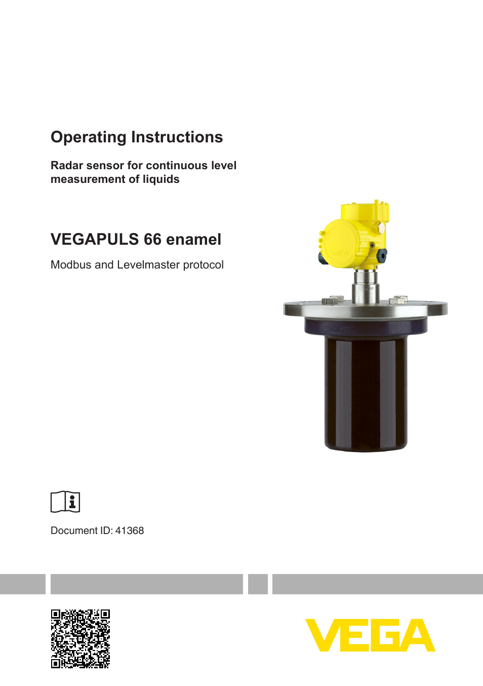 VEGA VEGAPULS 66 (≥ 2.0.0 - ≥ 4.0.0) enamel Modbus and Levelmaster protocol User Manual | 80 pages