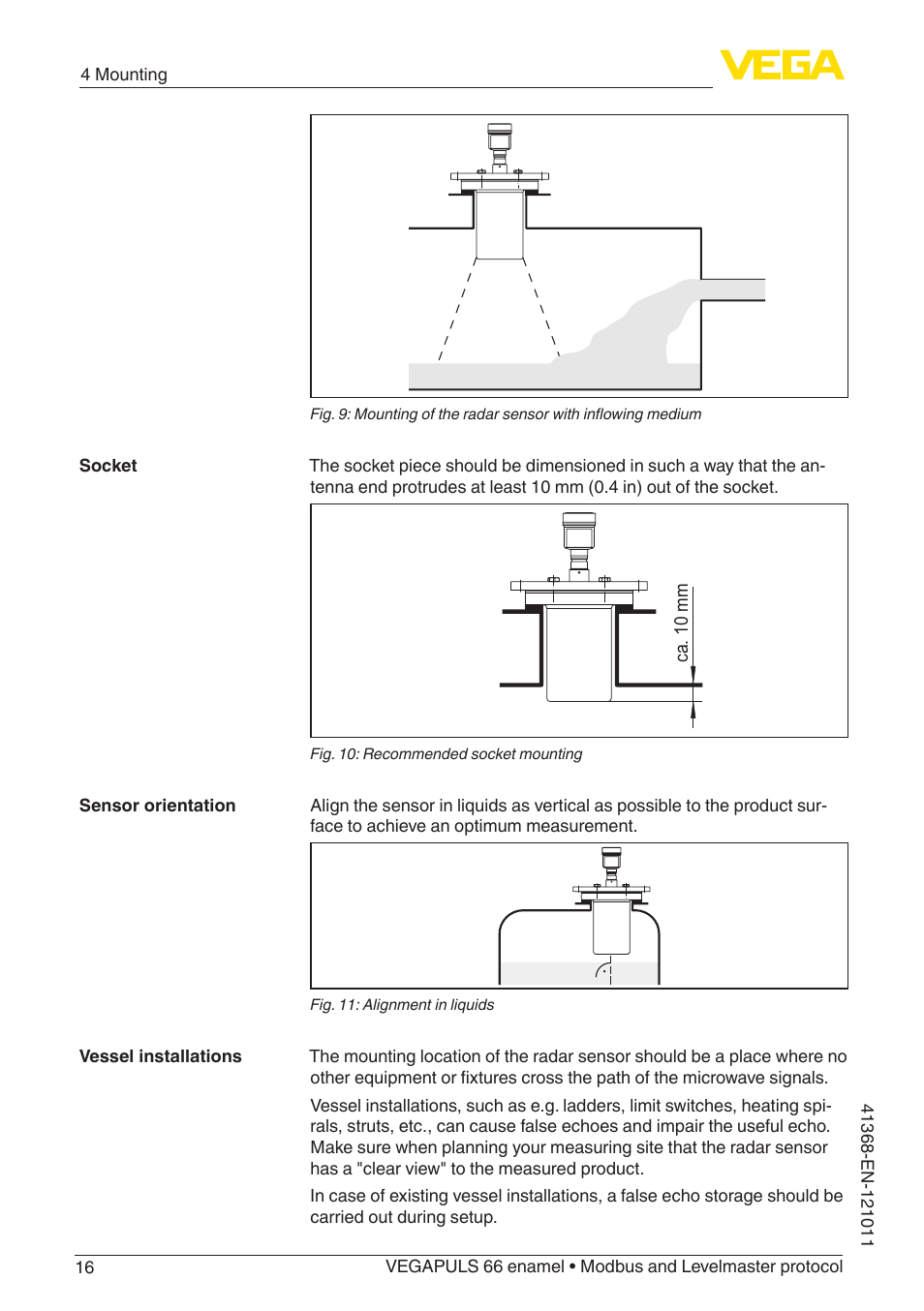 VEGA VEGAPULS 66 (≥ 2.0.0 - ≥ 4.0.0) enamel Modbus and Levelmaster protocol User Manual | Page 16 / 80