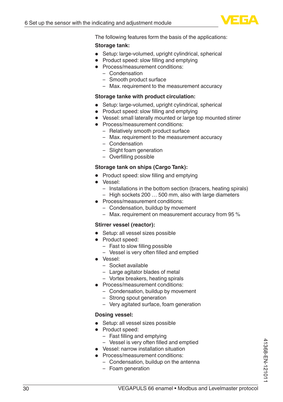 VEGA VEGAPULS 66 (≥ 2.0.0 - ≥ 4.0.0) enamel Modbus and Levelmaster protocol User Manual | Page 30 / 80