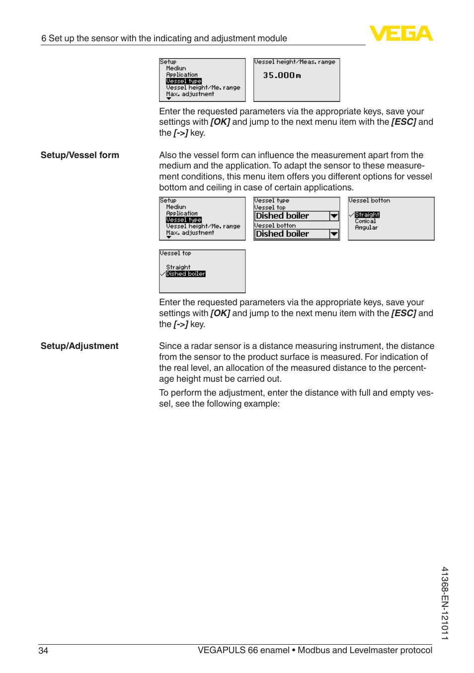 VEGA VEGAPULS 66 (≥ 2.0.0 - ≥ 4.0.0) enamel Modbus and Levelmaster protocol User Manual | Page 34 / 80