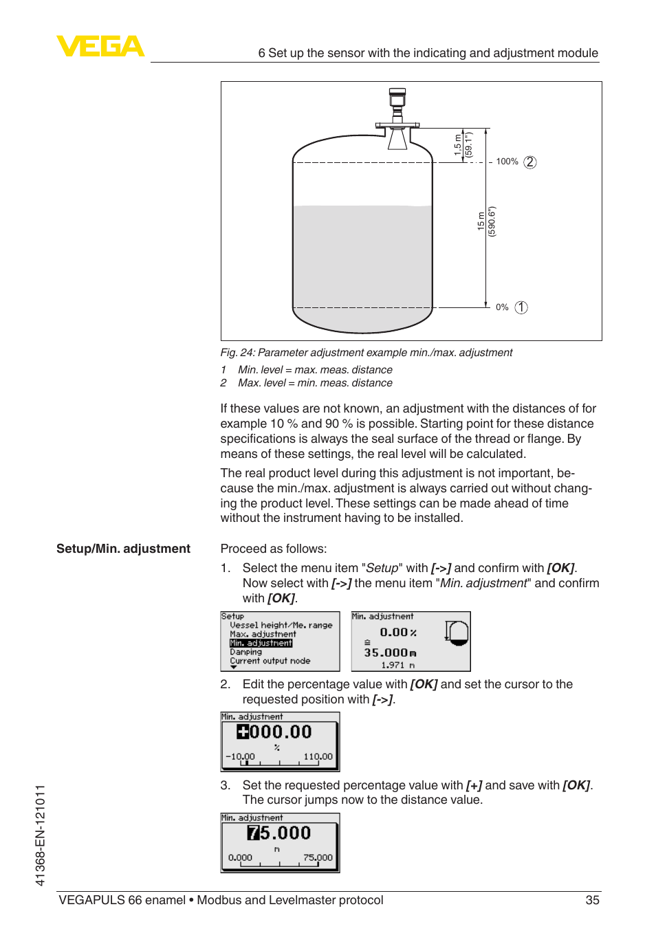VEGA VEGAPULS 66 (≥ 2.0.0 - ≥ 4.0.0) enamel Modbus and Levelmaster protocol User Manual | Page 35 / 80