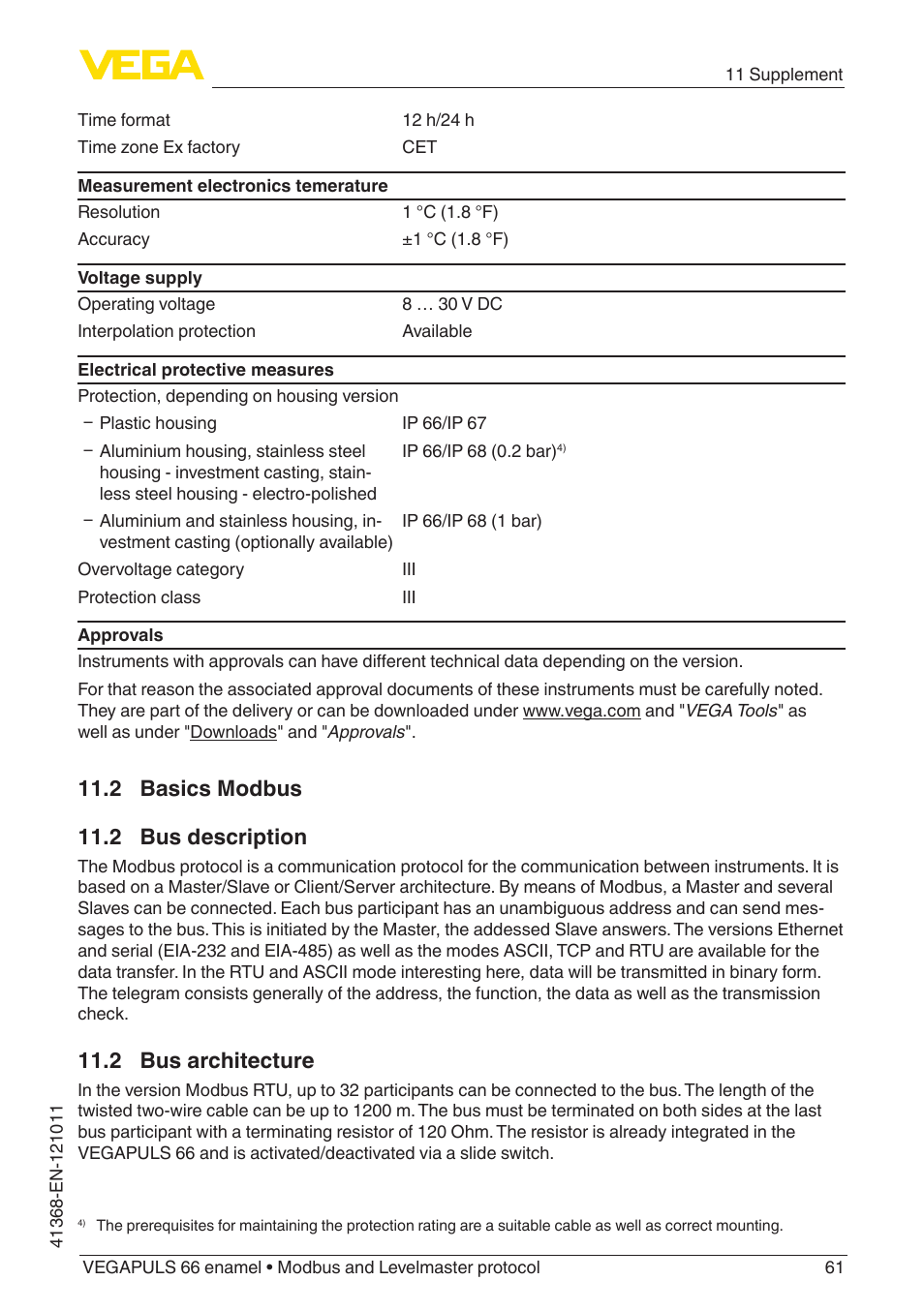 2 basics modbus, 2 bus description, 2 bus architecture | 2 basics modbus 11.2 bus description | VEGA VEGAPULS 66 (≥ 2.0.0 - ≥ 4.0.0) enamel Modbus and Levelmaster protocol User Manual | Page 61 / 80
