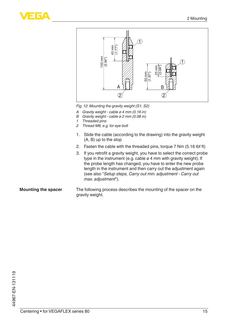 12 2 a b | VEGA VEGAFLEX series 80 Centering User Manual | Page 15 / 28