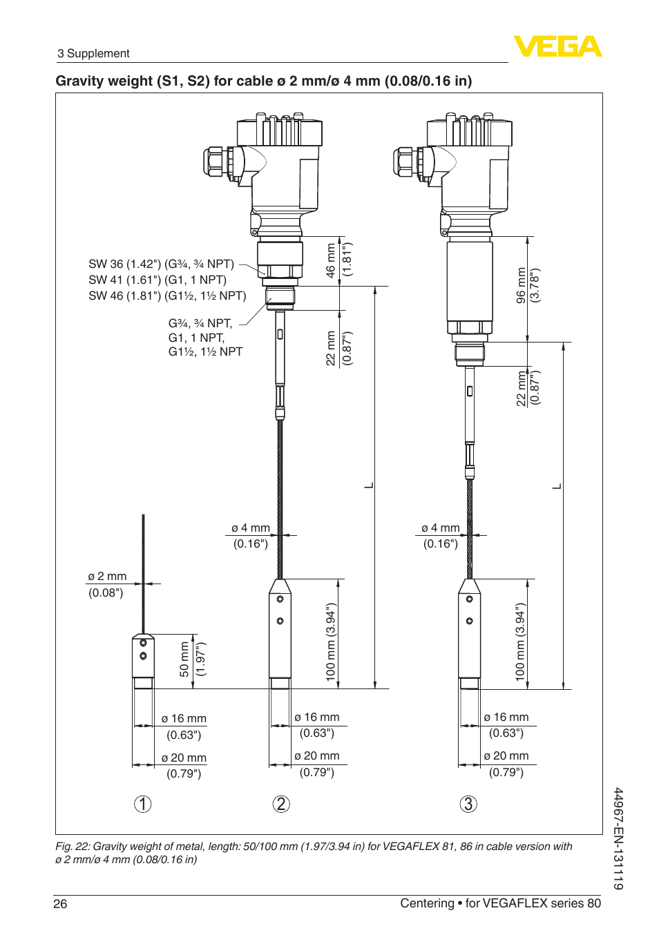 VEGA VEGAFLEX series 80 Centering User Manual | Page 26 / 28