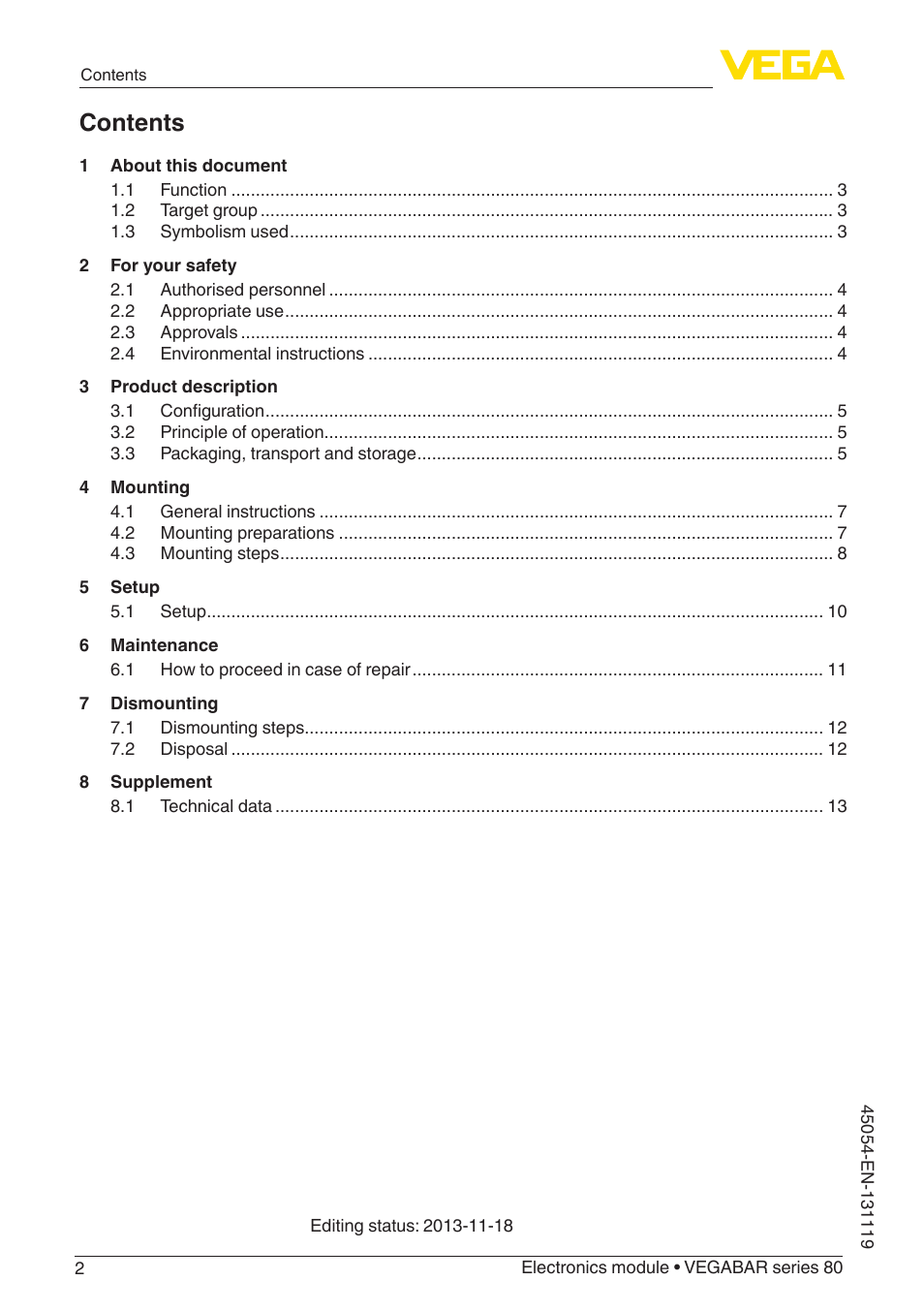 VEGA VEGABAR series 80 User Manual | Page 2 / 16