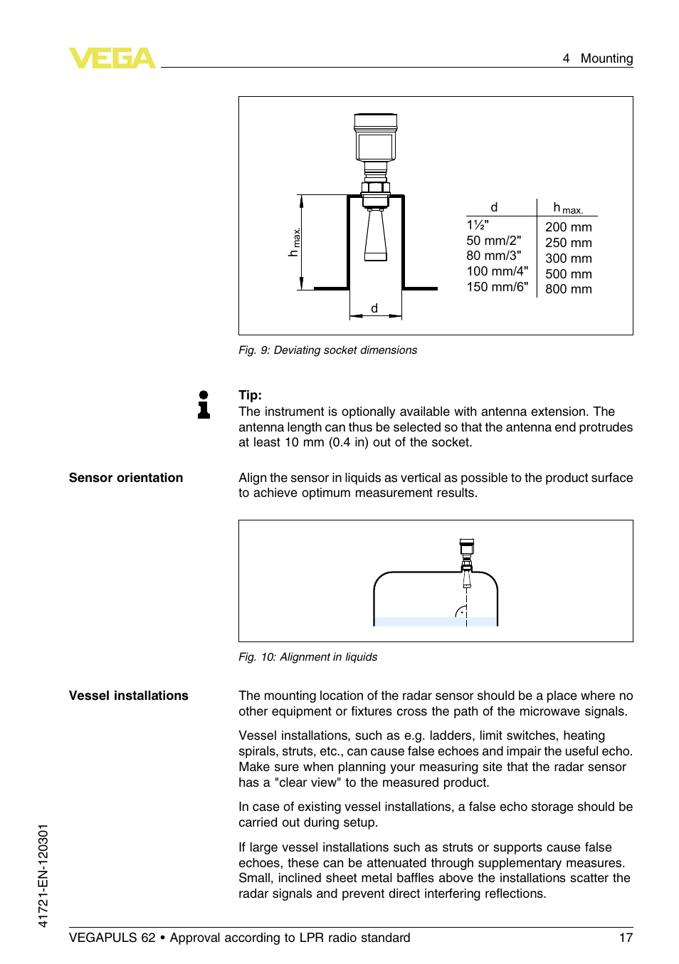 VEGA VEGAPULS 62 (≥ 2.0.0 - ≥ 4.0.0) Foundation Fieldbus Approval according to LPR radio standard User Manual | Page 17 / 96