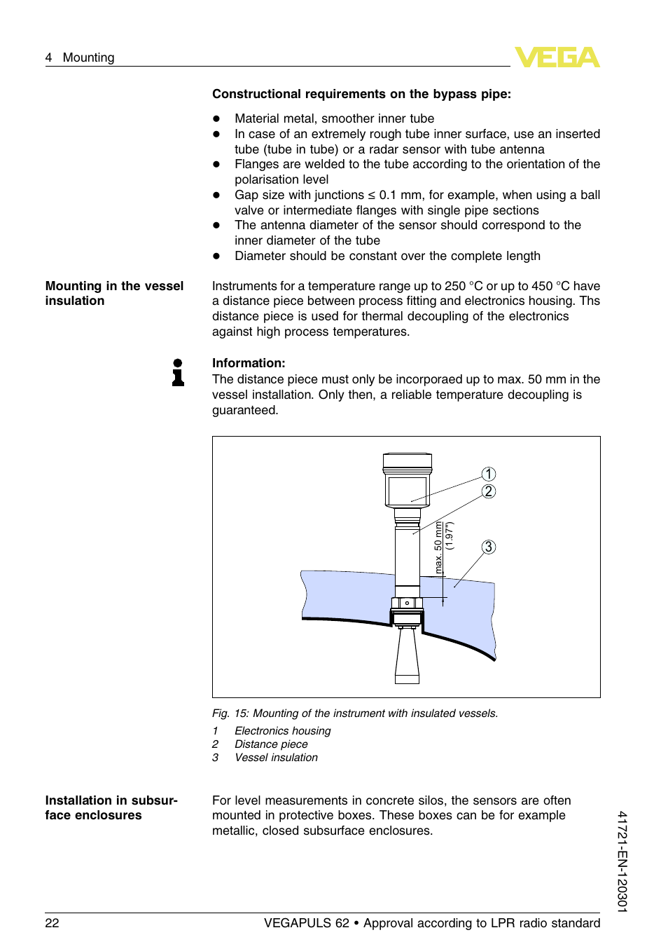 VEGA VEGAPULS 62 (≥ 2.0.0 - ≥ 4.0.0) Foundation Fieldbus Approval according to LPR radio standard User Manual | Page 22 / 96