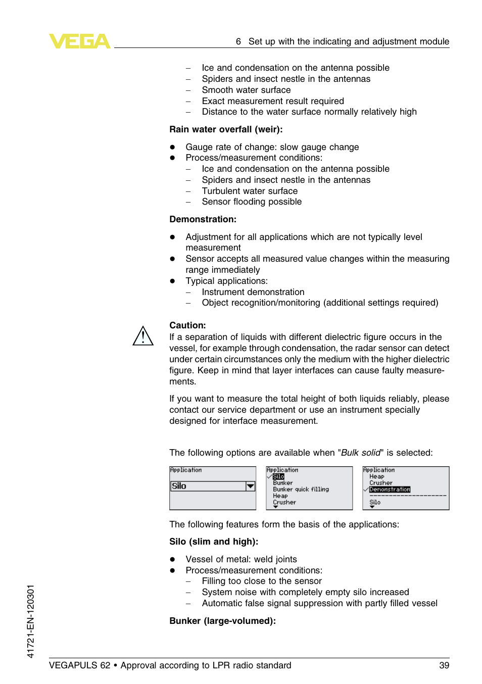 VEGA VEGAPULS 62 (≥ 2.0.0 - ≥ 4.0.0) Foundation Fieldbus Approval according to LPR radio standard User Manual | Page 39 / 96