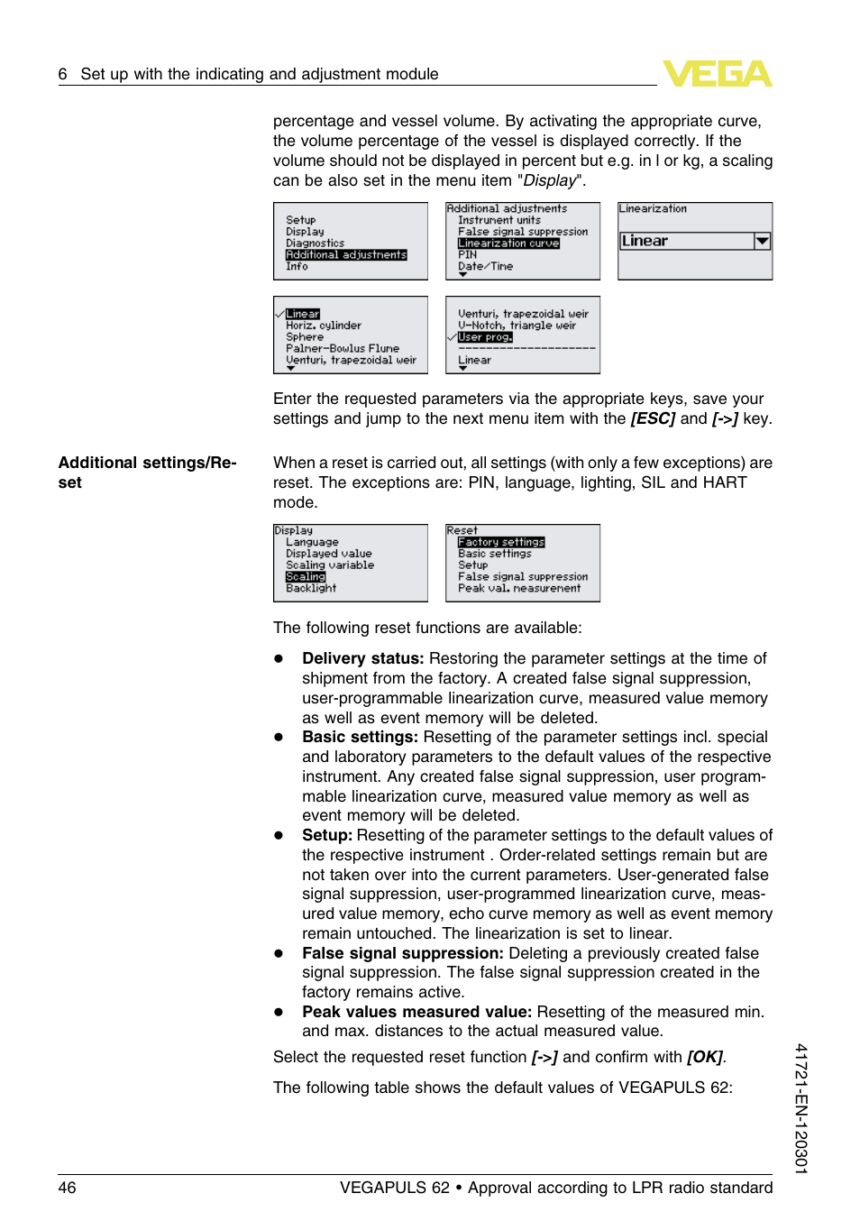 VEGA VEGAPULS 62 (≥ 2.0.0 - ≥ 4.0.0) Foundation Fieldbus Approval according to LPR radio standard User Manual | Page 46 / 96