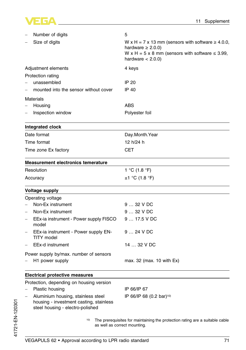 VEGA VEGAPULS 62 (≥ 2.0.0 - ≥ 4.0.0) Foundation Fieldbus Approval according to LPR radio standard User Manual | Page 71 / 96