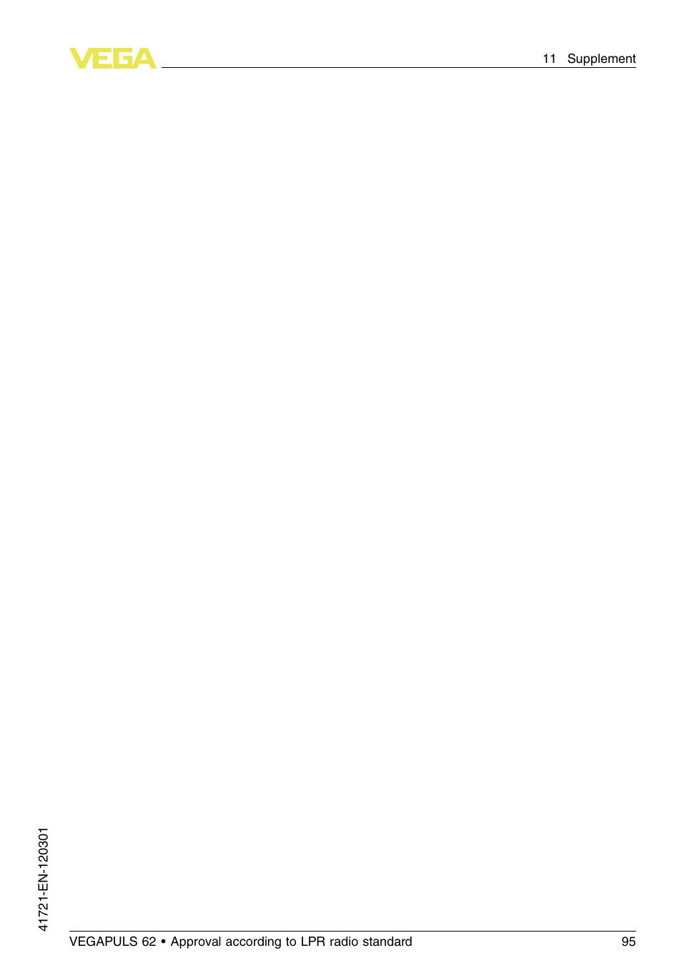VEGA VEGAPULS 62 (≥ 2.0.0 - ≥ 4.0.0) Foundation Fieldbus Approval according to LPR radio standard User Manual | Page 95 / 96