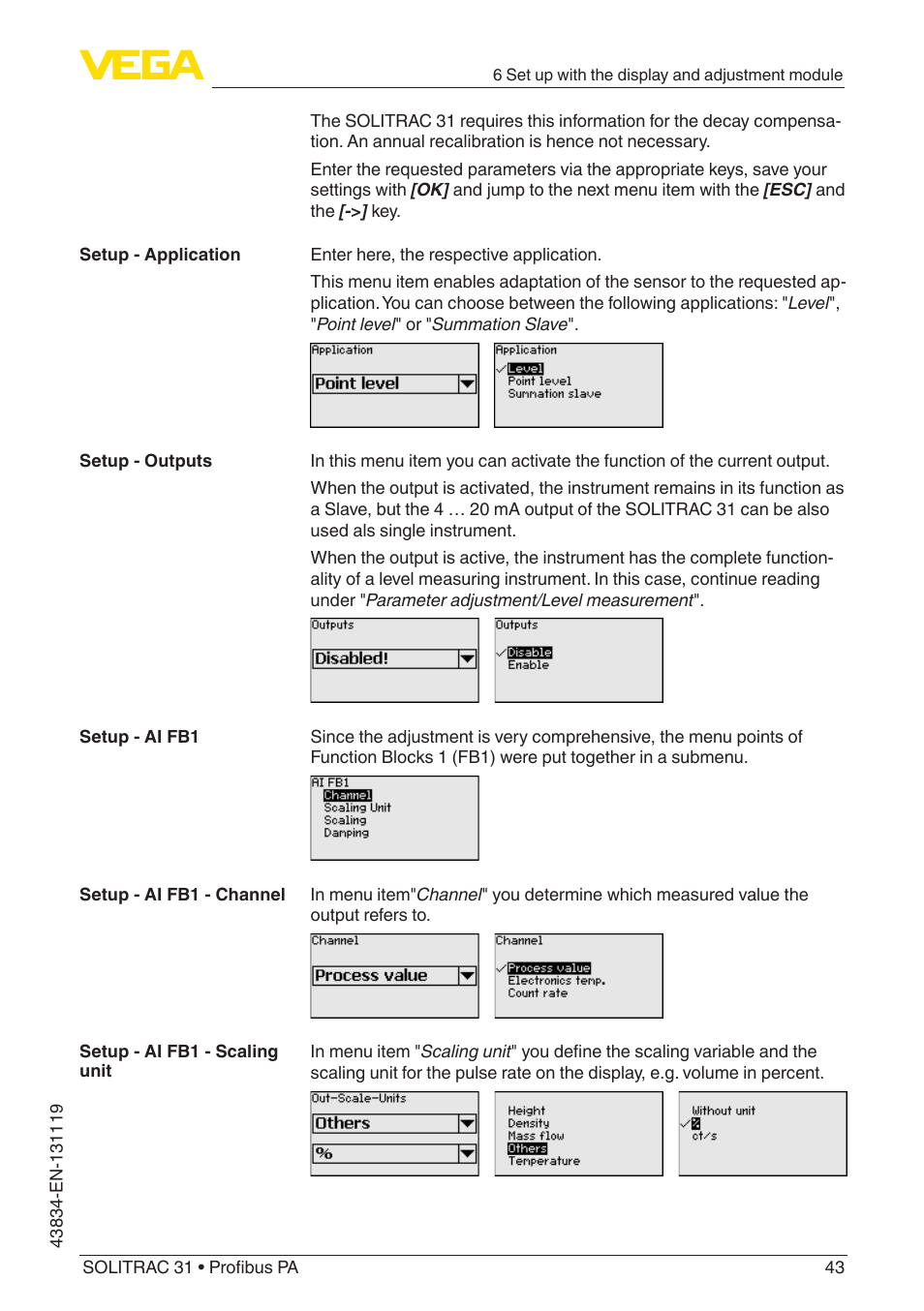 VEGA SOLITRAC 31 Profibus PA User Manual | Page 43 / 84