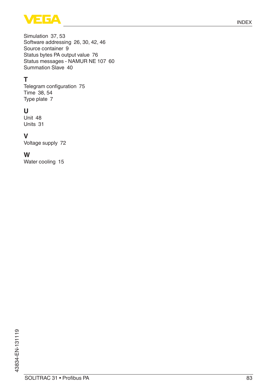 VEGA SOLITRAC 31 Profibus PA User Manual | Page 83 / 84