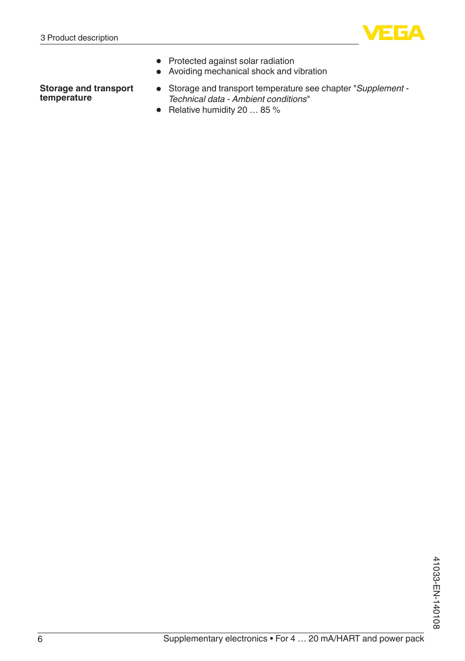 VEGA Supplementary electronics For 4 … 20 mA_HART and power pack User Manual | Page 6 / 16