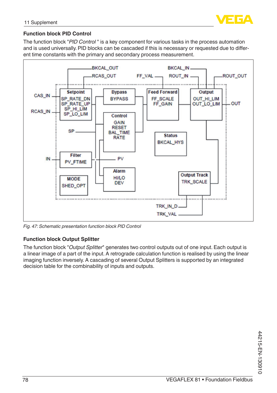VEGA VEGAFLEX 81 Foundation Fieldbus Coax probe User Manual | Page 78 / 96