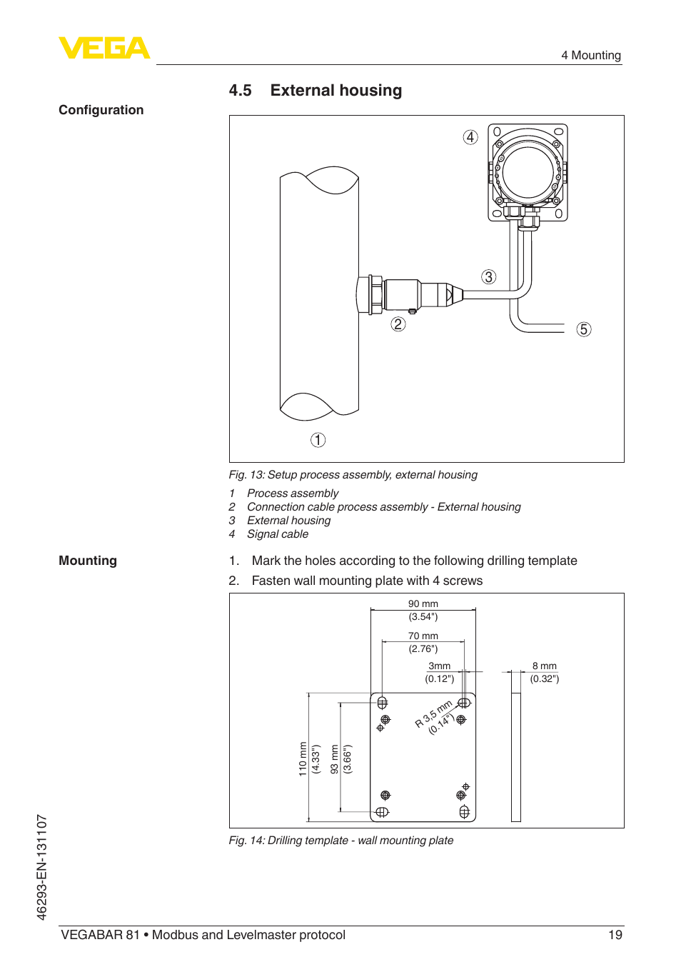 5 external housing | VEGA VEGABAR 81 Modbus and Levelmaster protocol - Operating Instructions User Manual | Page 19 / 92