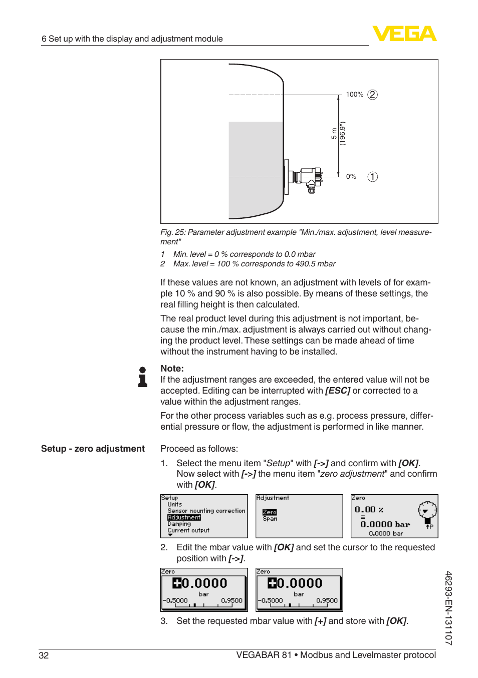 VEGA VEGABAR 81 Modbus and Levelmaster protocol - Operating Instructions User Manual | Page 32 / 92