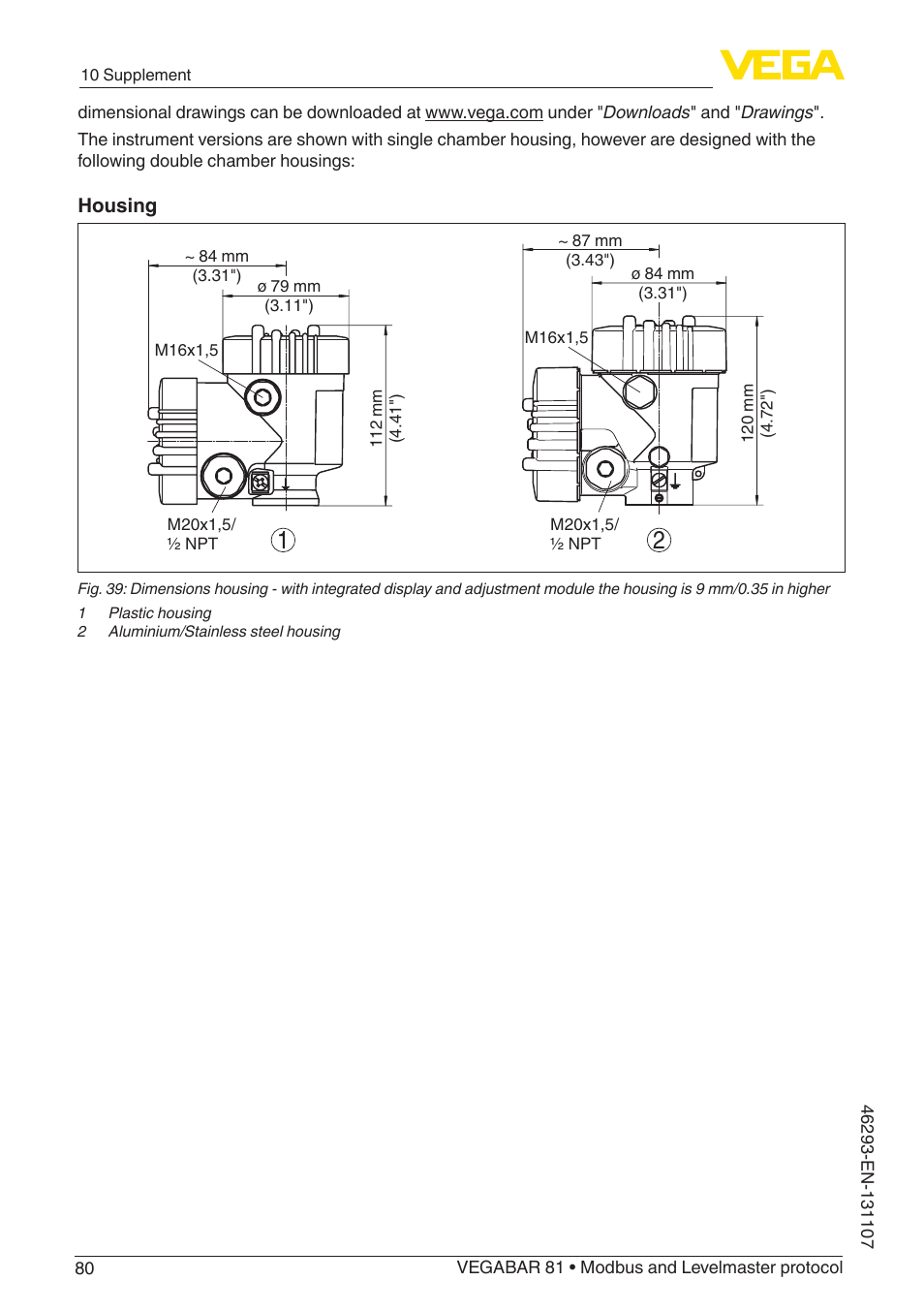 VEGA VEGABAR 81 Modbus and Levelmaster protocol - Operating Instructions User Manual | Page 80 / 92