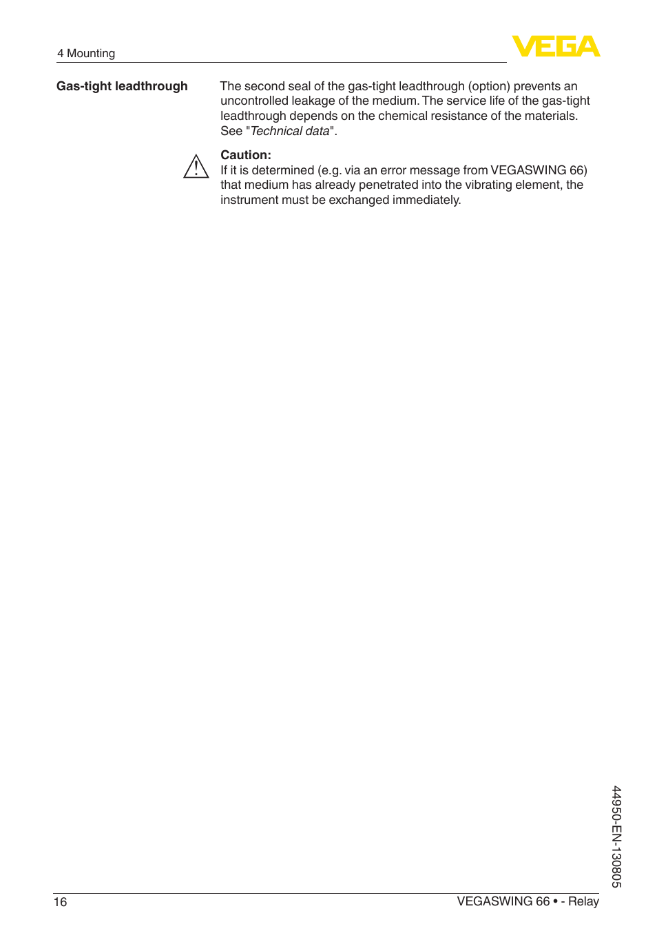 VEGA VEGASWING 66 - Relay With SIL qualification User Manual | Page 16 / 40