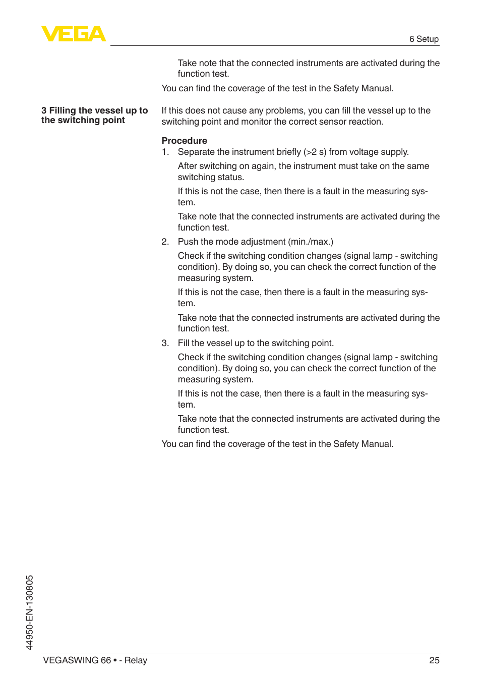 VEGA VEGASWING 66 - Relay With SIL qualification User Manual | Page 25 / 40