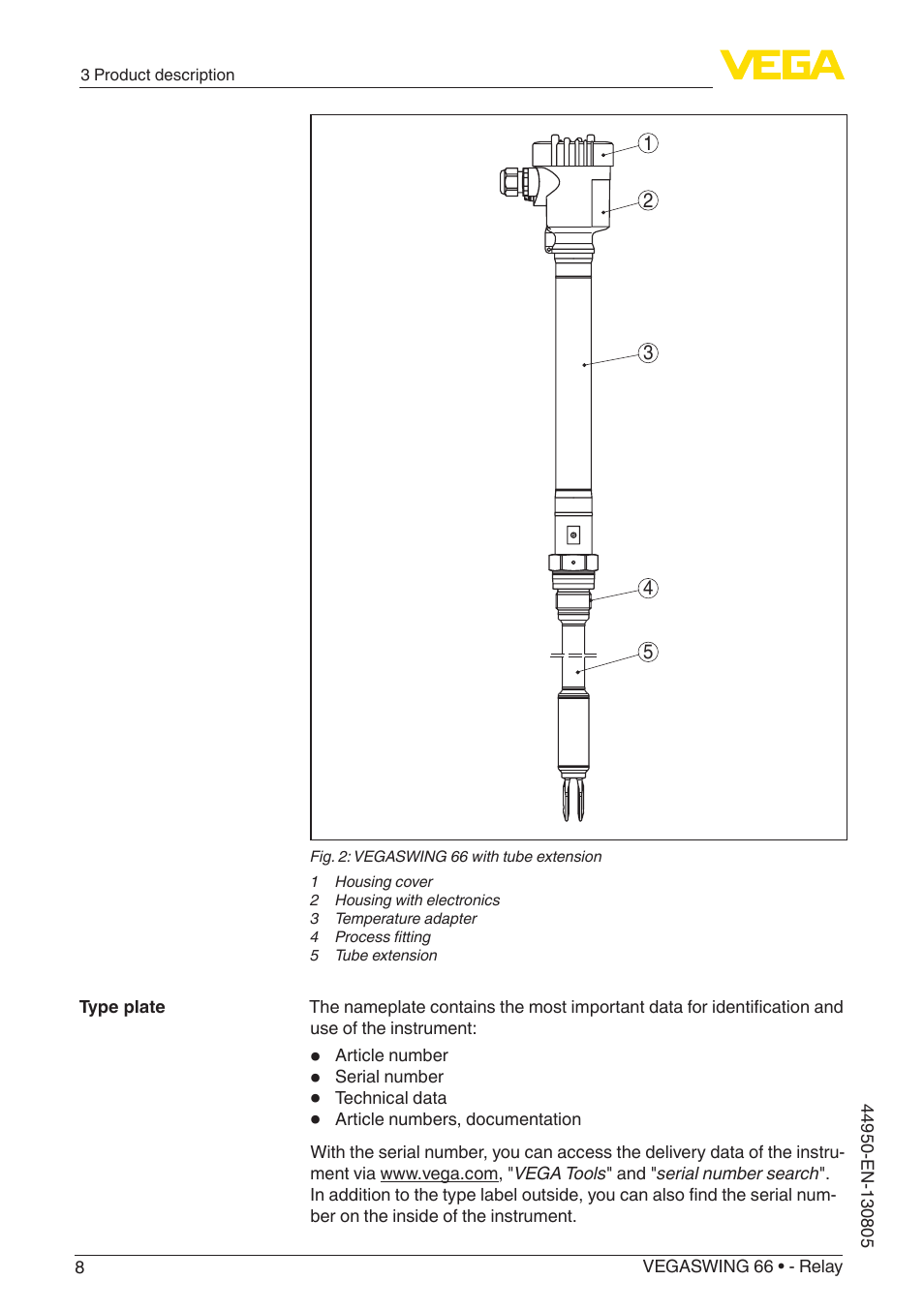 VEGA VEGASWING 66 - Relay With SIL qualification User Manual | Page 8 / 40