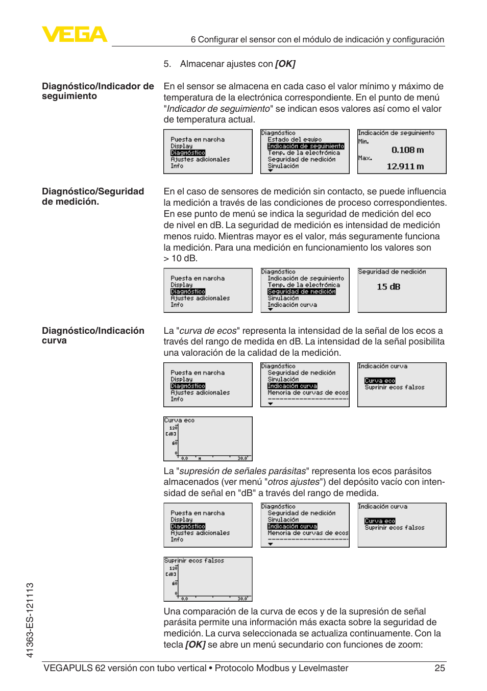 VEGA VEGAPULS 62 (≥ 2.0.0 - ≥ 4.0.0) standpipe ver. Modbus and Levelmaster protocol User Manual | Page 25 / 72