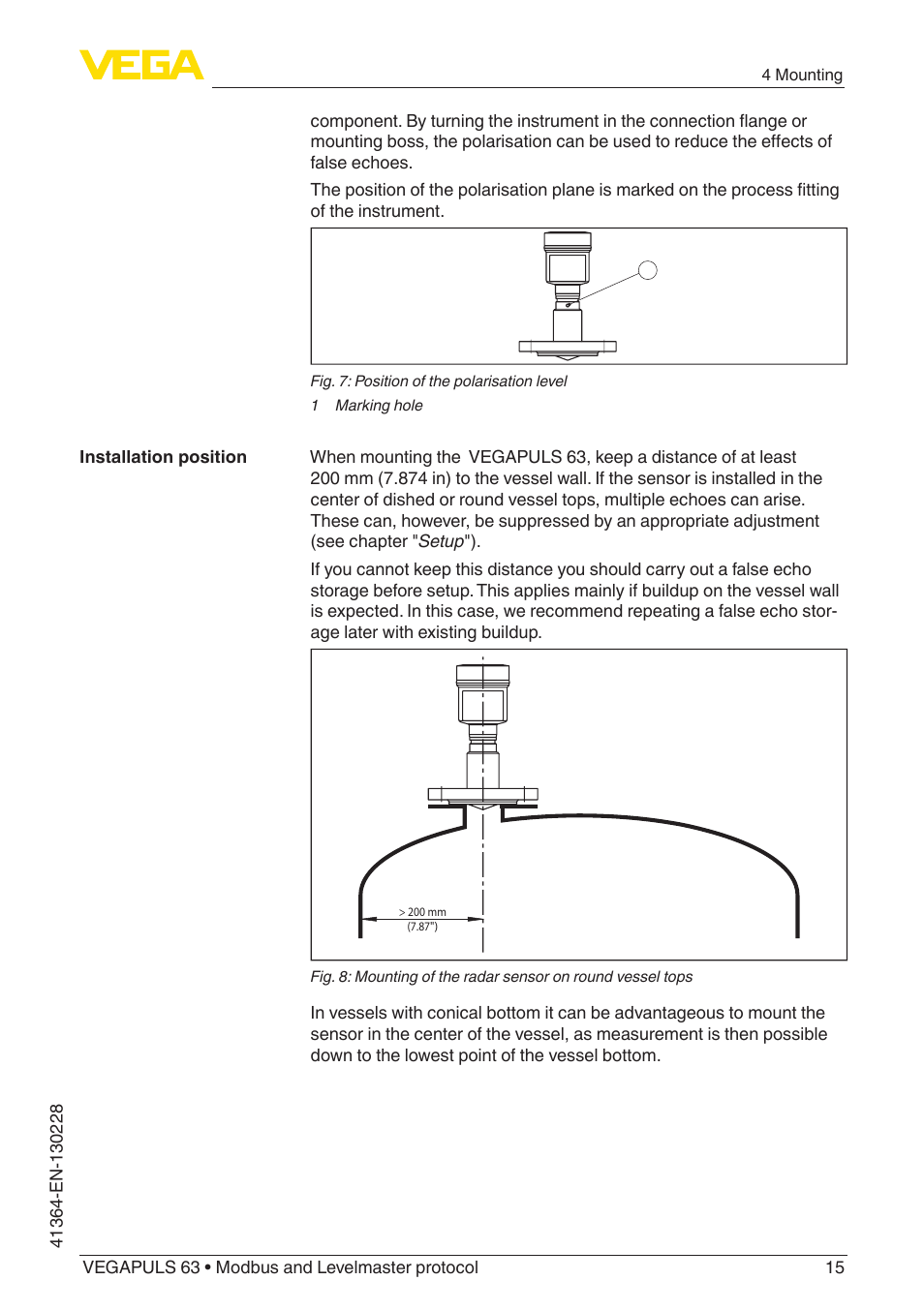 VEGA VEGAPULS 63 (≥ 2.0.0 - ≥ 4.0.0) Modbus and Levelmaster protocol User Manual | Page 15 / 88