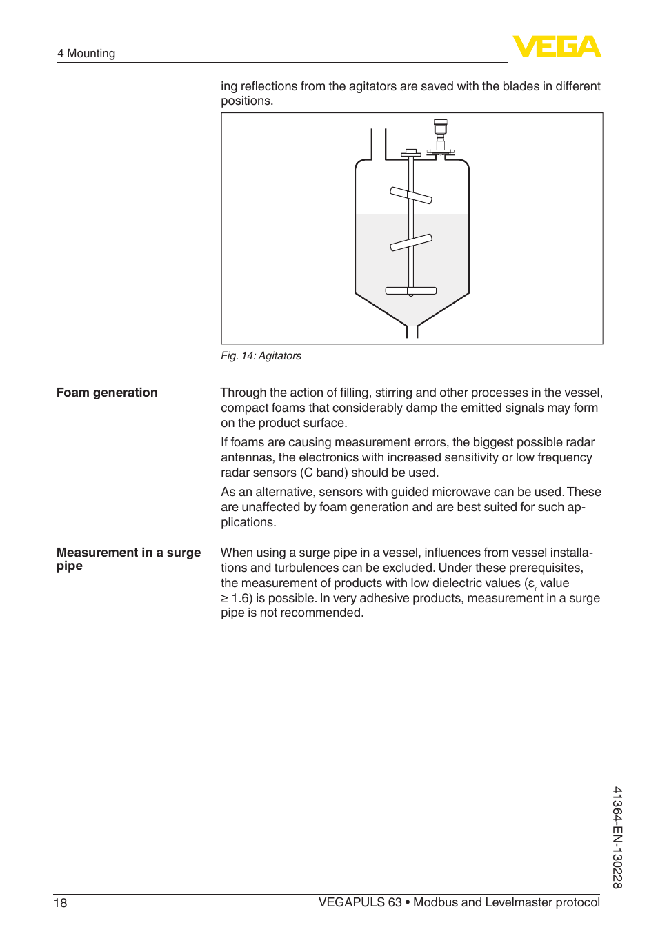 VEGA VEGAPULS 63 (≥ 2.0.0 - ≥ 4.0.0) Modbus and Levelmaster protocol User Manual | Page 18 / 88