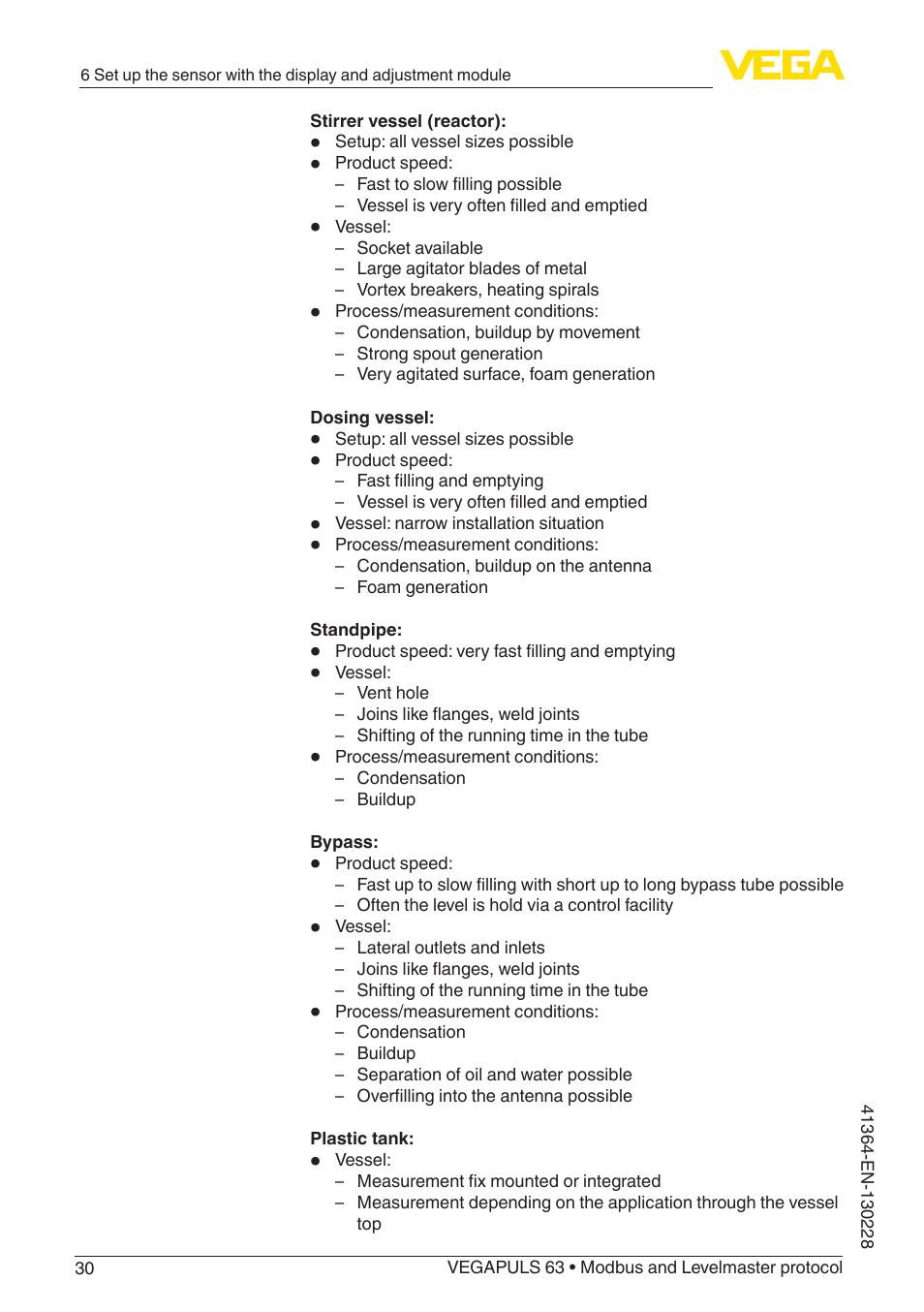 VEGA VEGAPULS 63 (≥ 2.0.0 - ≥ 4.0.0) Modbus and Levelmaster protocol User Manual | Page 30 / 88