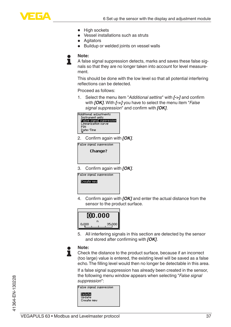 VEGA VEGAPULS 63 (≥ 2.0.0 - ≥ 4.0.0) Modbus and Levelmaster protocol User Manual | Page 37 / 88