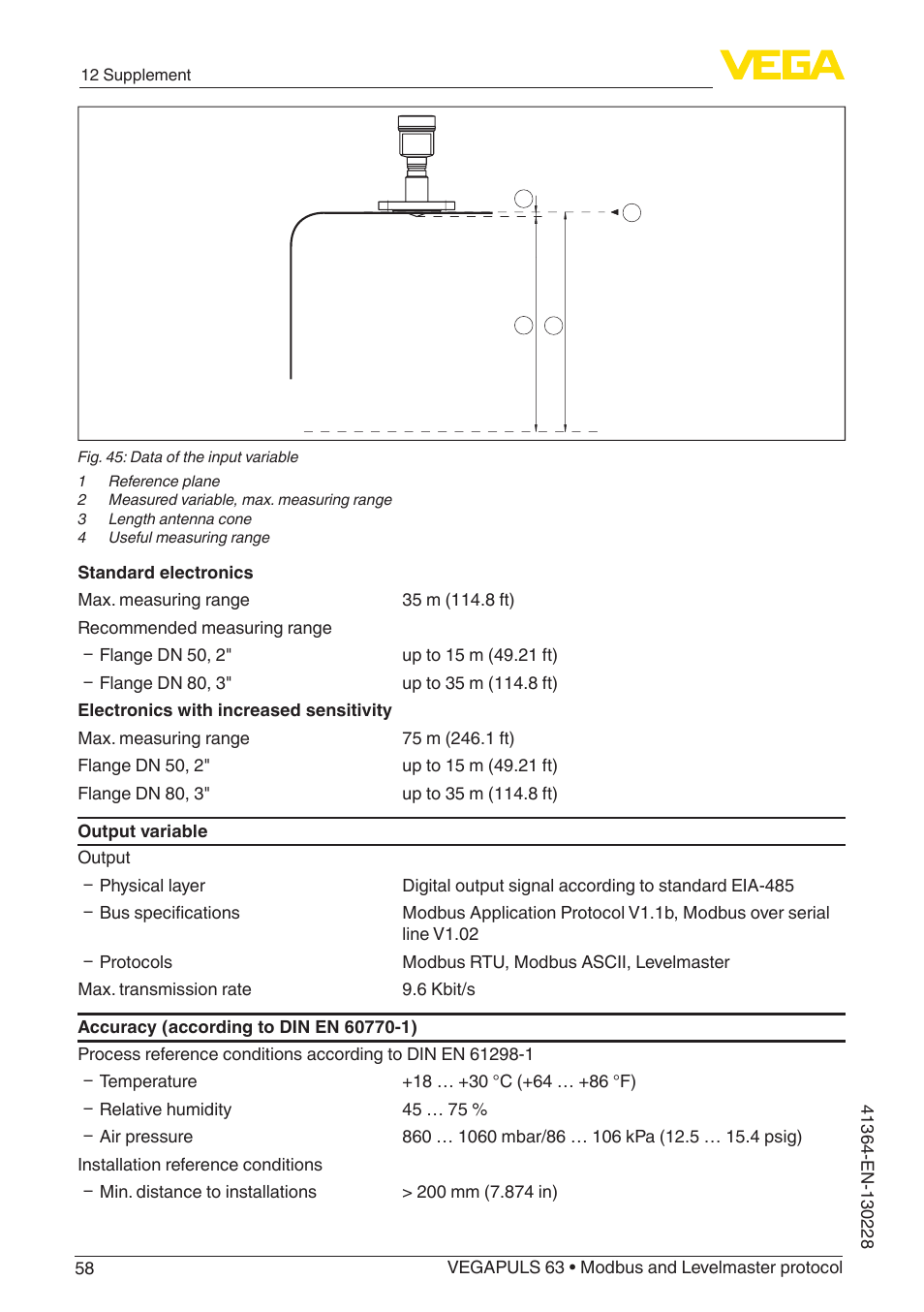 VEGA VEGAPULS 63 (≥ 2.0.0 - ≥ 4.0.0) Modbus and Levelmaster protocol User Manual | Page 58 / 88